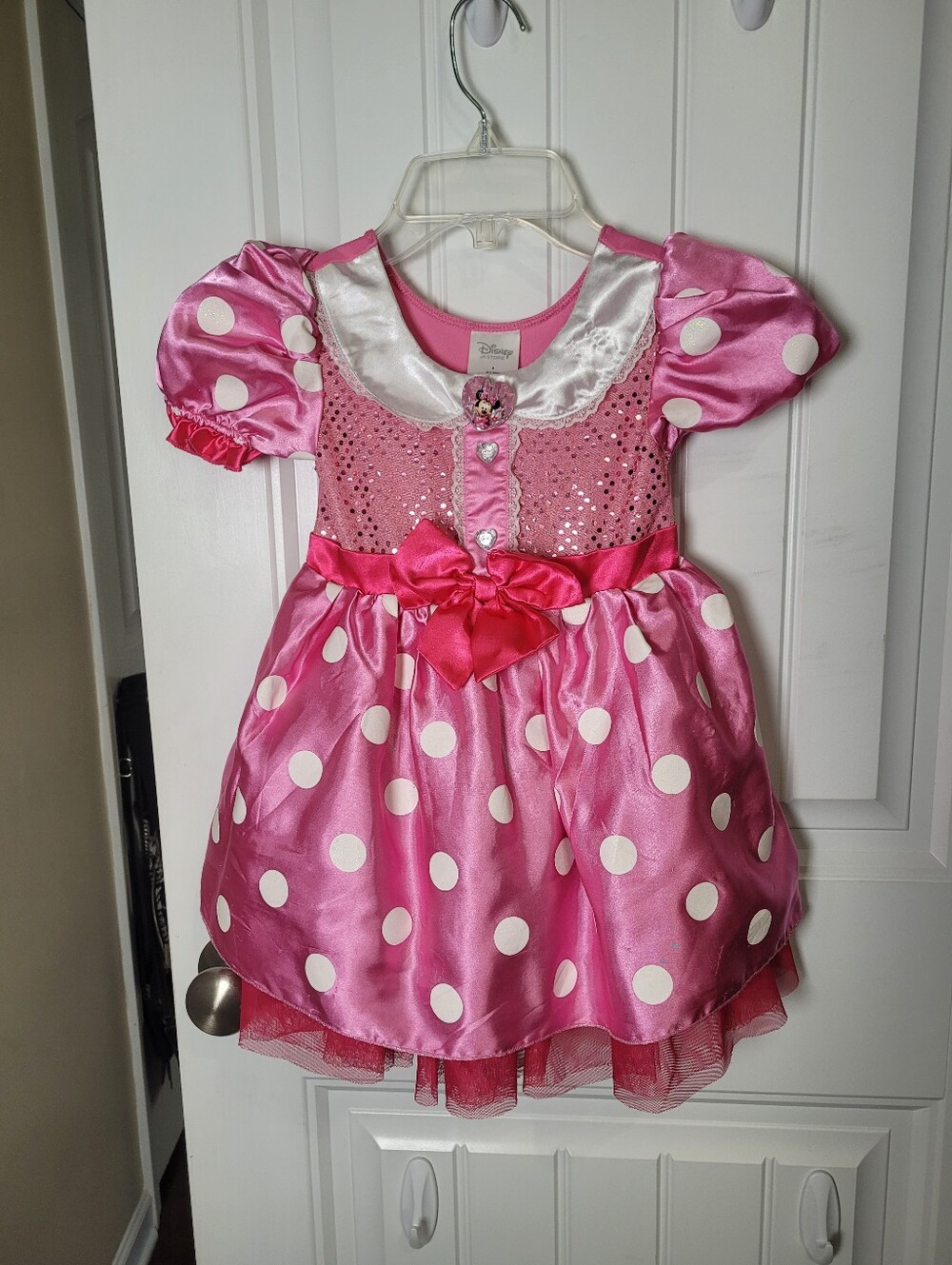 Disney Pink and White Polka Dot Minnie Mouse Dress Costume Size 4
